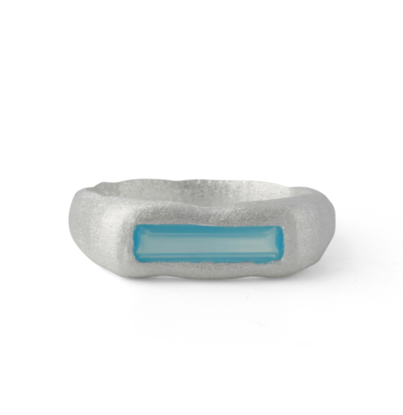Silberring mit 3x12mm Chalcedon